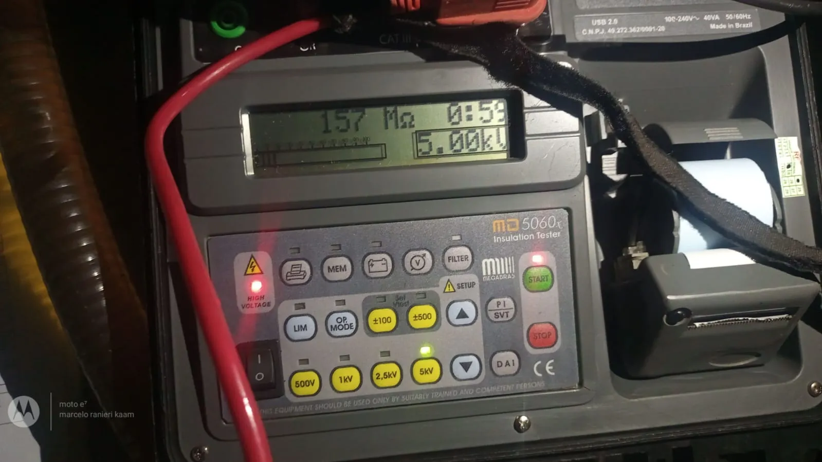 Ensaio de isolação elétrica em Campinas